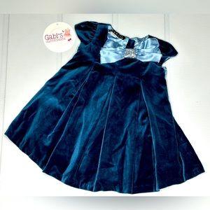 EUC Biscotti Blue Velvet And Satin Formal Dress (12M)